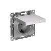 ATLASDESIGN РОЗЕТКА с заземлением со шторками с крышкой,16А,IP20, мех.,быстрозажим. клем., АЛЮМИНИЙ