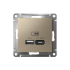 ATLASDESIGN USB РОЗЕТКА A + тип-C 45Вт высокоскор.заряд. QC, PD, механизм, ШАМПАНЬ