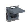 ATLASDESIGN РОЗЕТКА с заземлением со шторками с крышкой,16А,IP20, мех.,быстрозажим. клем., ГРИФЕЛЬ