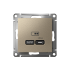 ATLASDESIGN USB РОЗЕТКА тип-С 65Вт высокоскор.заряд. QC, PD, механизм, ШАМПАНЬ