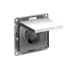 ATLASDESIGN РОЗЕТКА с заземлением со шторками с крышкой, 16А, IP20, механизм, СТАЛЬ