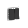ATLASDESIGN AQUA 2-клавишный ВЫКЛЮЧАТЕЛЬ, IP44, сх.5, 10АХ, мех., быстрозажим. клем., КАРБОН