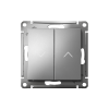 ATLASDESIGN 2-клавишный ВЫКЛЮЧАТЕЛЬ ДЛЯ ЖАЛЮЗИ, сх.4, 10А, механизм, СТАЛЬ