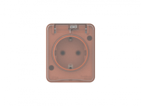 ATLASDESIGN PROFI IP54 О/У РОЗЕТКА с заземлением со шторками, 16А, ТЕРРАКОТОВЫЙ