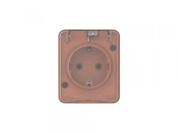 ATLASDESIGN PROFI IP54 О/У РОЗЕТКА с заземлением со шторками, 16А, ТЕРРАКОТОВЫЙ