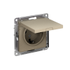 ATLASDESIGN РОЗЕТКА с заземлением со шторками с крышкой, 16А, IP20, механизм, ШАМПАНЬ
