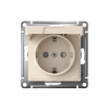 ATLASDESIGN РОЗЕТКА с заземлением со шторками с крышкой,16А,IP20, мех.,быстрозажим. клем., БЕЖЕВЫЙ