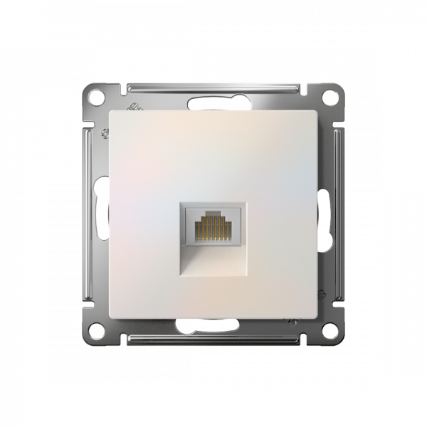ATLASDESIGN РОЗЕТКА компьютерная RJ45 кат. 6A, механизм, ЖЕМЧУГ
