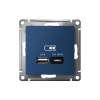 ATLASDESIGN USB РОЗЕТКА A + тип-C 45Вт высокоскор.заряд. QC, PD, механизм, АКВАМАРИН