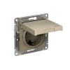 ATLASDESIGN РОЗЕТКА с заземлением со шторками с крышкой,16А,IP20, мех.,быстрозажим. клем., ШАМПАНЬ
