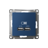 ATLASDESIGN USB РОЗЕТКА A+A, 5В/2,1А, 2х5В/1,05А, механизм, АКВАМАРИН