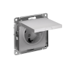 ATLASDESIGN РОЗЕТКА с заземлением со шторками с крышкой, 16А, IP20, механизм, АЛЮМИНИЙ