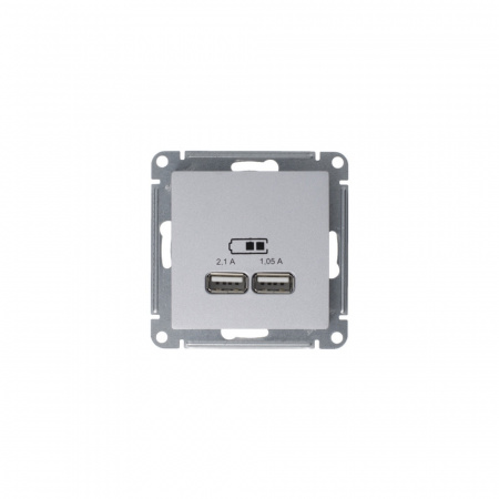 ATLASDESIGN USB РОЗЕТКА A+A, 5В/2,1А, 2х5В/1,05А, механизм, ЖЕМЧУГ