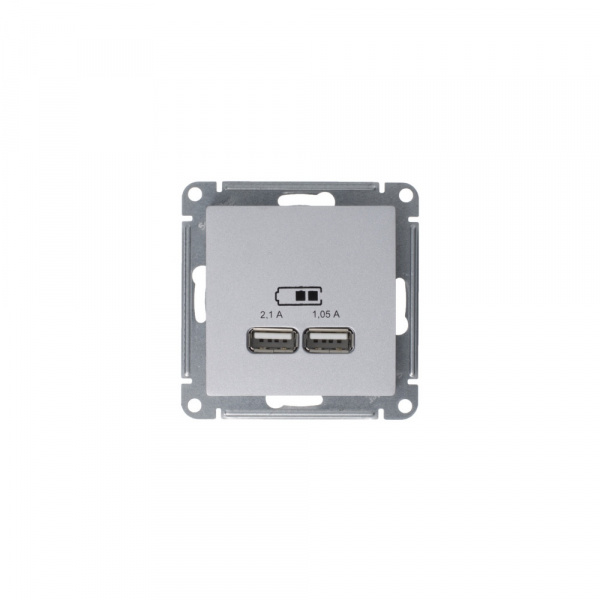 ATLASDESIGN USB РОЗЕТКА A+A, 5В/2,1А, 2х5В/1,05А, механизм, ЖЕМЧУГ