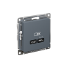 ATLASDESIGN USB РОЗЕТКА тип-С 65Вт высокоскор.заряд. QC, PD, механизм, ГРИФЕЛЬ