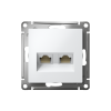 ATLASDESIGN РОЗЕТКА двойная компьютерная RJ45+RJ45 кат. 5e, механизм, ЛОТОС