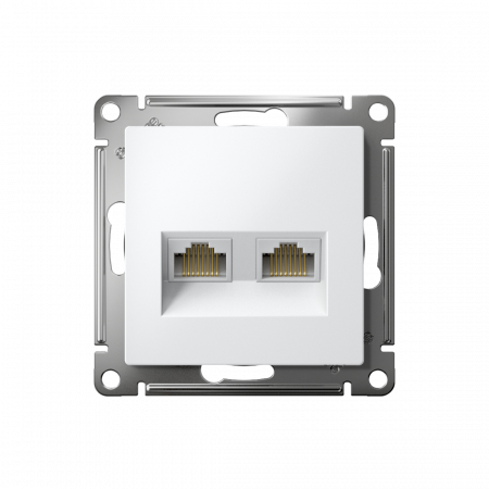 ATLASDESIGN РОЗЕТКА двойная компьютерная RJ45+RJ45 кат. 5e, механизм, ЛОТОС