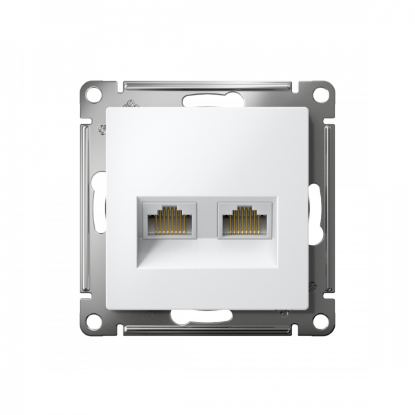 ATLASDESIGN РОЗЕТКА двойная компьютерная RJ45+RJ45 кат. 5e, механизм, ЛОТОС