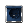 ATLASDESIGN РОЗЕТКА с заземлением со шторками с крышкой, 16А, IP20, механизм, АКВАМАРИН