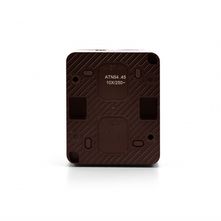 ATLASDESIGN PROFI IP54 О/У РОЗЕТКА с заземлением со шторками, 16А, КОРИЧНЕВЫЙ