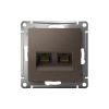 ATLASDESIGN РОЗЕТКА двойная компьютерная RJ45+RJ45 кат. 5e, механизм, МОККО