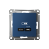 ATLASDESIGN USB РОЗЕТКА тип-C 65Вт высокоскор.заряд. QC, PD, механизм, АКВАМАРИН