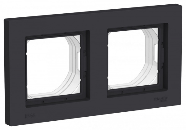 ATLASDESIGN AQUA 2-постовая РАМКА, IP44, КАРБОН
