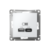 ATLASDESIGN USB РОЗЕТКА А+С, 5В/2,4А, 2х5В/1,2А, механизм, БЕЛЫЙ