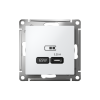 ATLASDESIGN USB РОЗЕТКА тип-С 65Вт высокоскор.заряд. QC, PD, механизм, БЕЛЫЙ