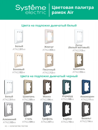 ATLASDESIGN AIR 3-постовая РАМКА, БЕЛЫЙ/дымчатый белый