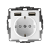 ATLASDESIGN РОЗЕТКА 16А c 2 USB A+A, 5В/2,4А, 2х5В/1,2А, механизм, БЕЛЫЙ