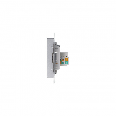 ATLASDESIGN РОЗЕТКА двойная ТВ + компьютерная RJ45 кат. 5e, механизм, АЛЮМИНИЙ