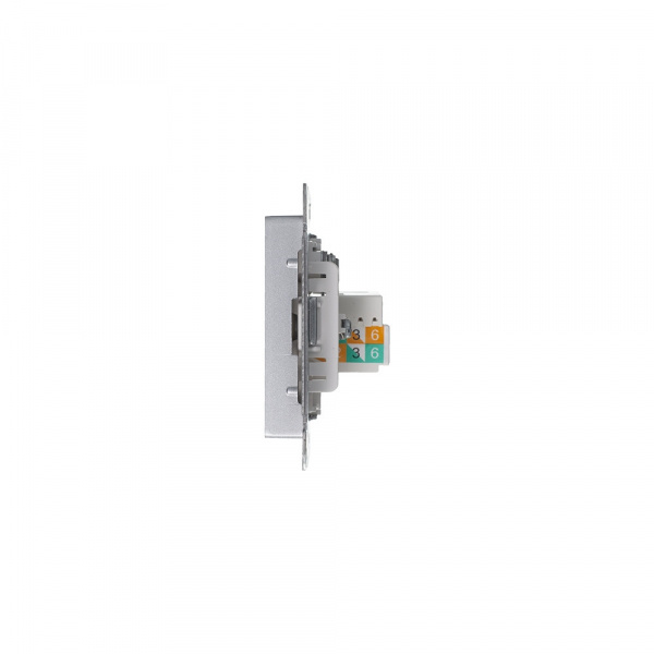 ATLASDESIGN РОЗЕТКА двойная ТВ + компьютерная RJ45 кат. 5e, механизм, АЛЮМИНИЙ