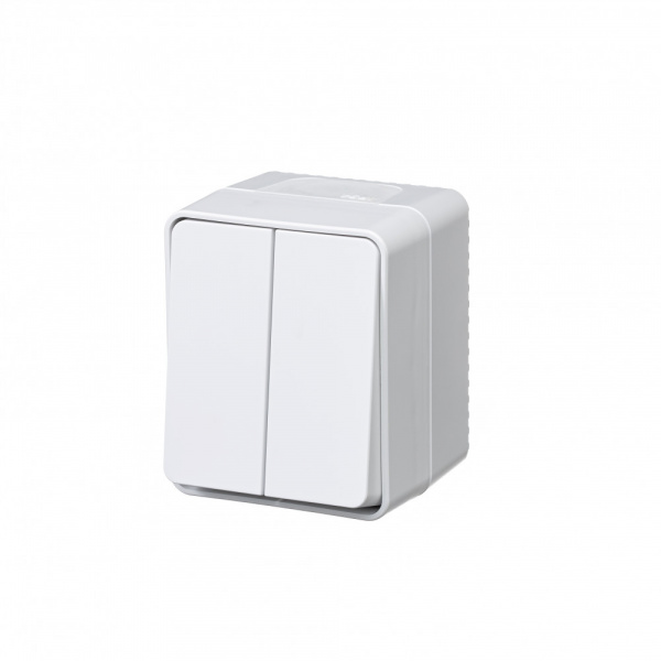 ATLASDESIGN PROFI IP54 О/У 2-клавишный ВЫКЛЮЧАТЕЛЬ, сх.5, 10АХ, БЕЛЫЙ
