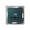ATLASDESIGN USB РОЗЕТКА тип-С 65Вт высокоскор.заряд. QC, PD, механизм, ИЗУМРУД
