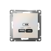 ATLASDESIGN USB РОЗЕТКА А+С, 5В/2,4А, 2х5В/1,2А, механизм, ЖЕМЧУГ