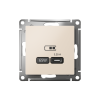 ATLASDESIGN USB РОЗЕТКА тип-С 65Вт высокоскор.заряд. QC, PD, механизм, БЕЖЕВЫЙ