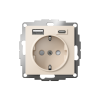 ATLASDESIGN РОЗЕТКА 16А c 2 USB A+C, 5В/2,4А/3,0А, 2х5В/1,5А, механизм, БЕЖЕВЫЙ
