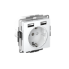 ATLASDESIGN РОЗЕТКА 16А c 2 USB A+A, 5В/2,4А, 2х5В/1,2А, механизм, ЛОТОС