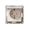 ATLASDESIGN РОЗЕТКА с заземлением со шторками с крышкой, 16А, IP20, механизм, БЕЖЕВЫЙ