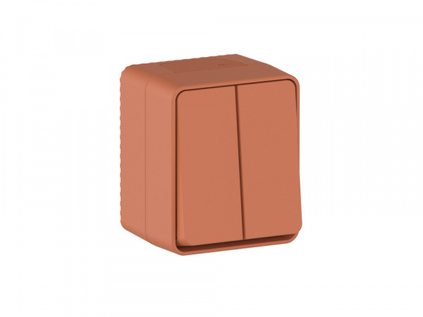 ATLASDESIGN PROFI IP54 О/У 2-клавишный ВЫКЛЮЧАТЕЛЬ, сх.5, 10АХ, ТЕРРАКОТОВЫЙ