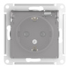 ATLASDESIGN AQUA РОЗЕТКА с заземлением со шторками, с прозрач. крышкой 16А, IP44, механизм, АЛЮМИНИЙ