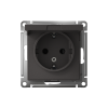 ATLASDESIGN РОЗЕТКА с заземлением со шторками с крышкой, 16А, IP20, механизм, БАЗАЛЬТ