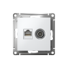 ATLASDESIGN РОЗЕТКА двойная ТВ + компьютерная RJ45 кат. 5e, механизм, БЕЛЫЙ