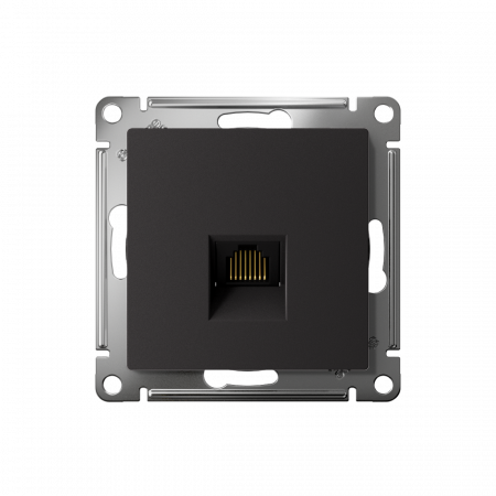 ATLASDESIGN РОЗЕТКА компьютерная RJ45 кат. 6A, механизм, КАРБОН