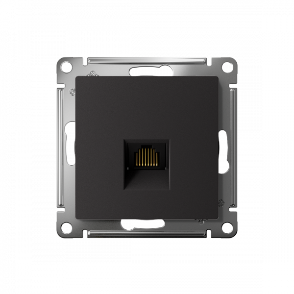 ATLASDESIGN РОЗЕТКА компьютерная RJ45 кат. 6A, механизм, КАРБОН