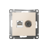 ATLASDESIGN РОЗЕТКА двойная ТВ + компьютерная RJ45 кат. 5e, механизм, БЕЖЕВЫЙ