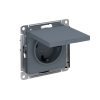 ATLASDESIGN РОЗЕТКА с заземлением со шторками с крышкой, 16А, IP20, механизм, ГРИФЕЛЬ