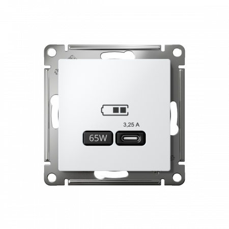 ATLASDESIGN USB РОЗЕТКА тип-С 65Вт высокоскор.заряд. QC, PD, механизм, ЛОТОС