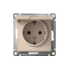 ATLASDESIGN РОЗЕТКА с заземлением со шторками с крышкой, 16А, IP20, механизм, ПЕСОЧНЫЙ